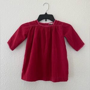 Caramel Red/Pink Long Sleeve corduroy Baby girl Dress